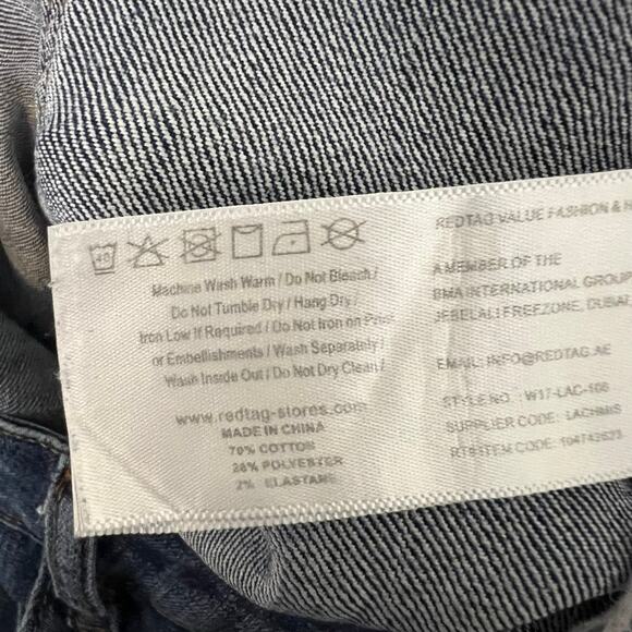 Red Tag Denim Skinny Jeans Womens 12 Medium Wash Distressed Knee Raw Hem Stretch - Picture 8 of 9